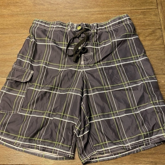 Op Swim Trunks Sz L 36-38) Mens Plaid
Black Green White 1 Pocket - Picture 1 of 7